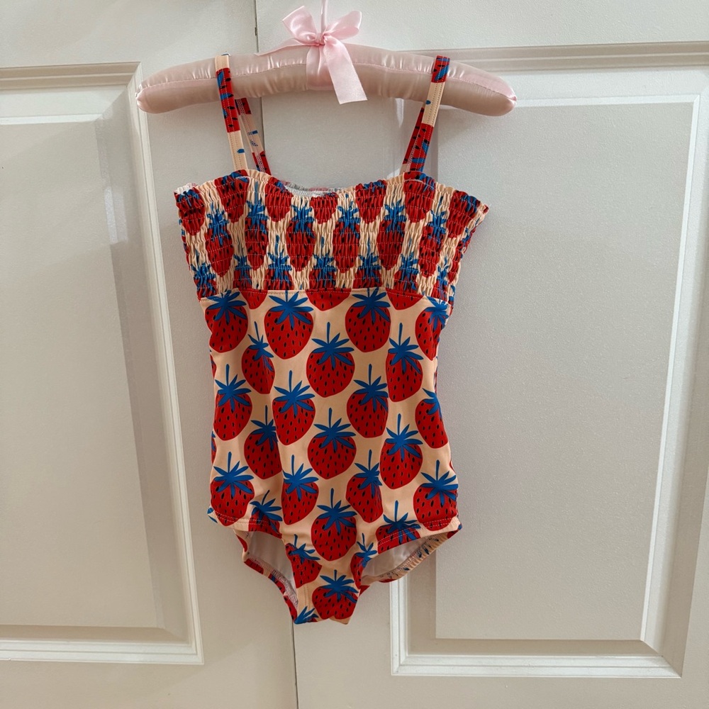 Hanna Andersson Red and Blue Strawberry Swimsuit